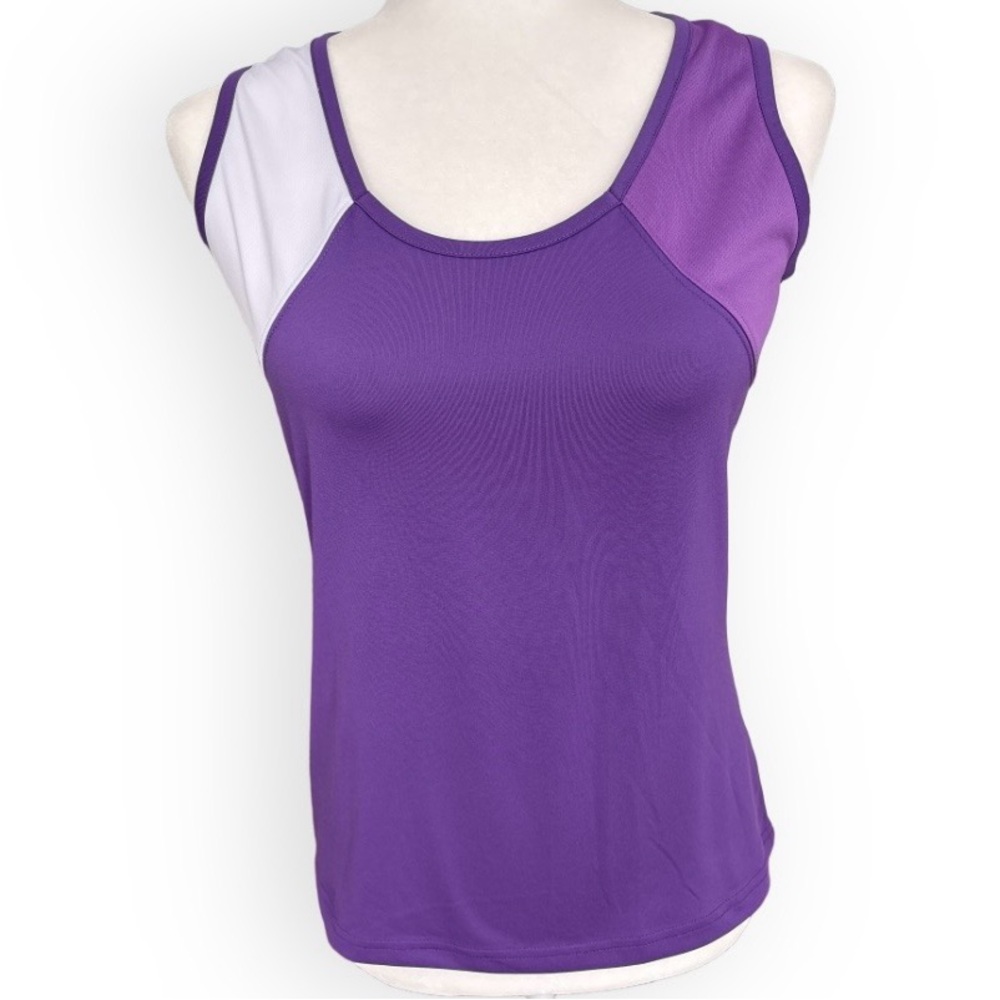 Bolle Purple and White Tennis Core Active Tank Size S Country Club Chic Sporty